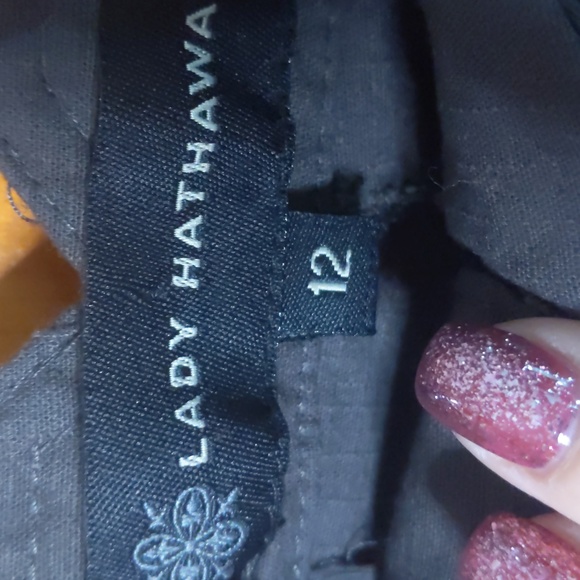 Lady Hathaway Capri pants size 12, drawstring waist zipper/button closure pocket - Picture 8 of 12